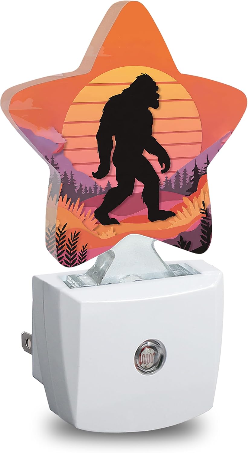 Star Night Light with Dusk to Dawn Sensor, Big Foot Plug in Night Light for Kids Bedroom Nursery, Soft Warm Glow Lamp for Hallway…