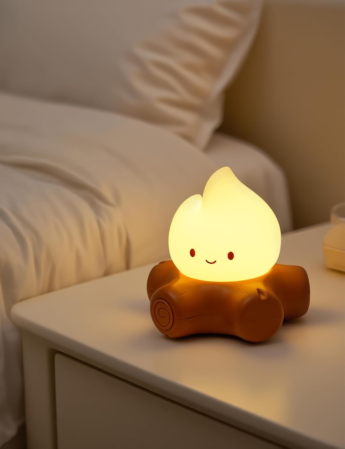 WANIDEA Fake Campfire Lamp, Ambient Lighting, Desk Accessories, Portable Rechargeable Night Light, Candlelight Mode Mood Lighting…