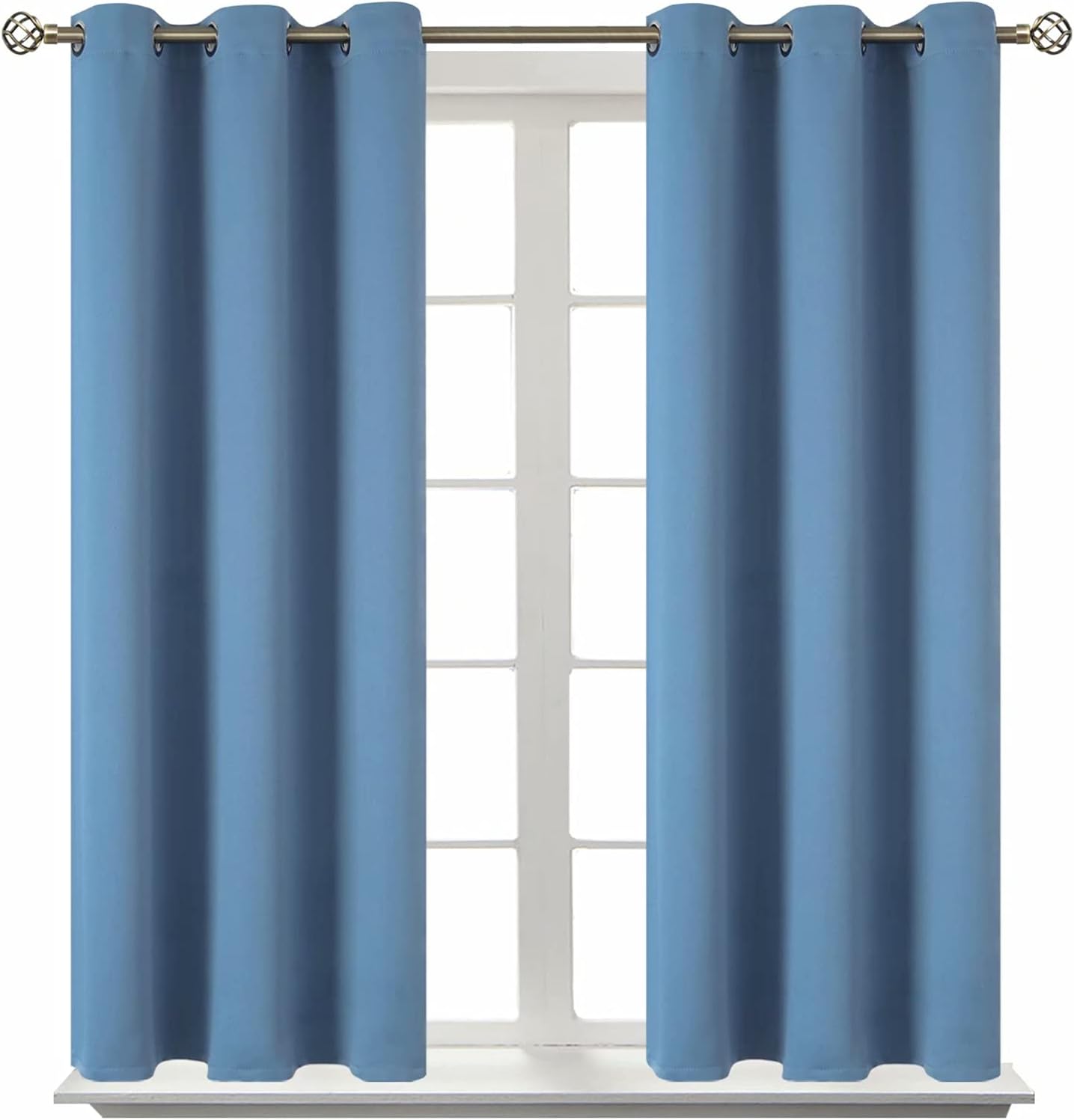 BGment Blackout Curtains for Bedroom - Grommet Thermal Insulated Room Darkening Curtains for Living Room, Set of 2 Panels (38 x 54 Inch, Fa…