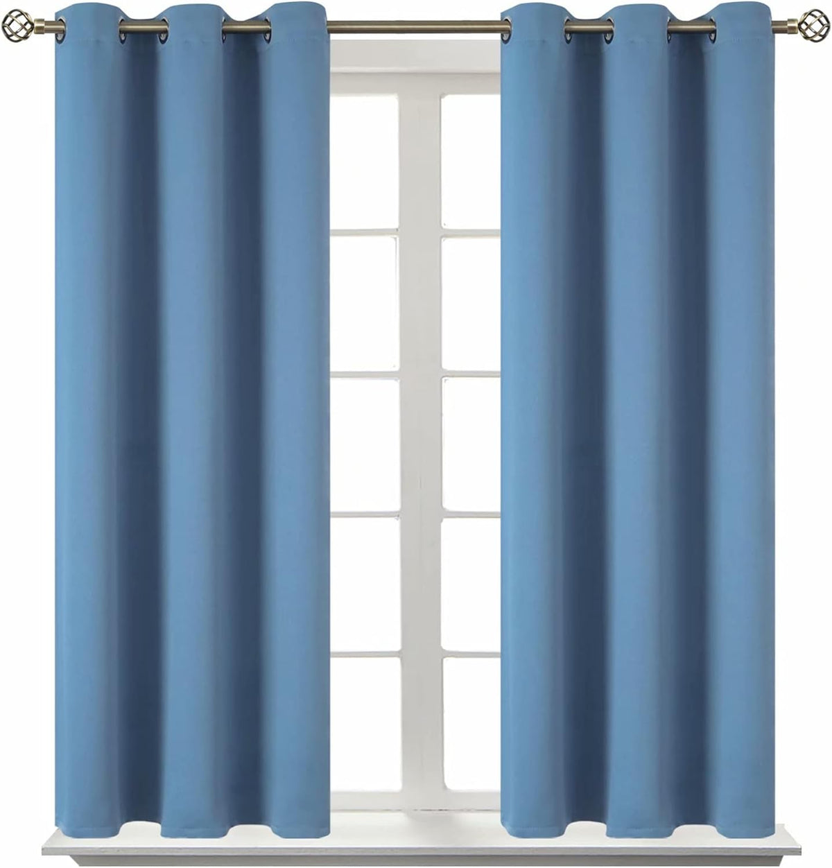 BGment Blackout Curtains for Bedroom - Grommet Thermal Insulated Room Darkening Curtains for Living Room, Set of 2 Panels (38 x 45 Inch, Fa…