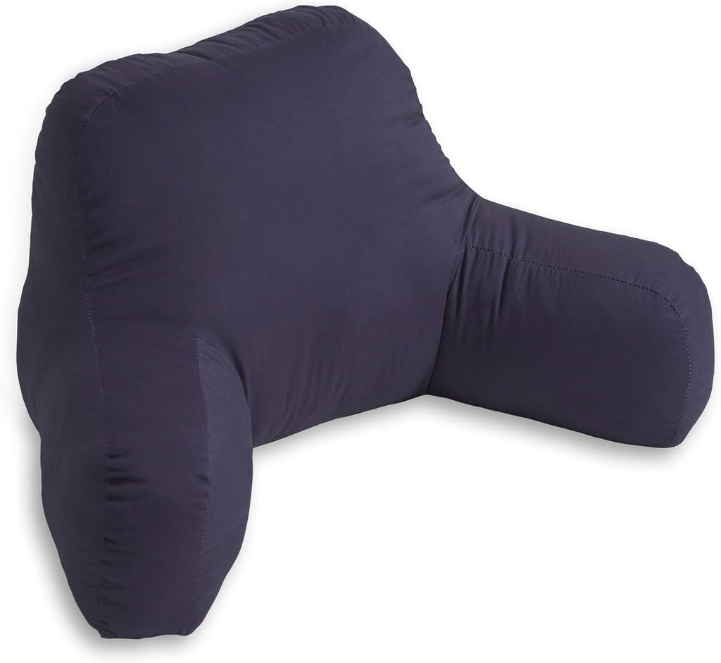 Greendale Home Fashions Cotton Duck Bed Rest Reading Pillow with Arms, Midnight