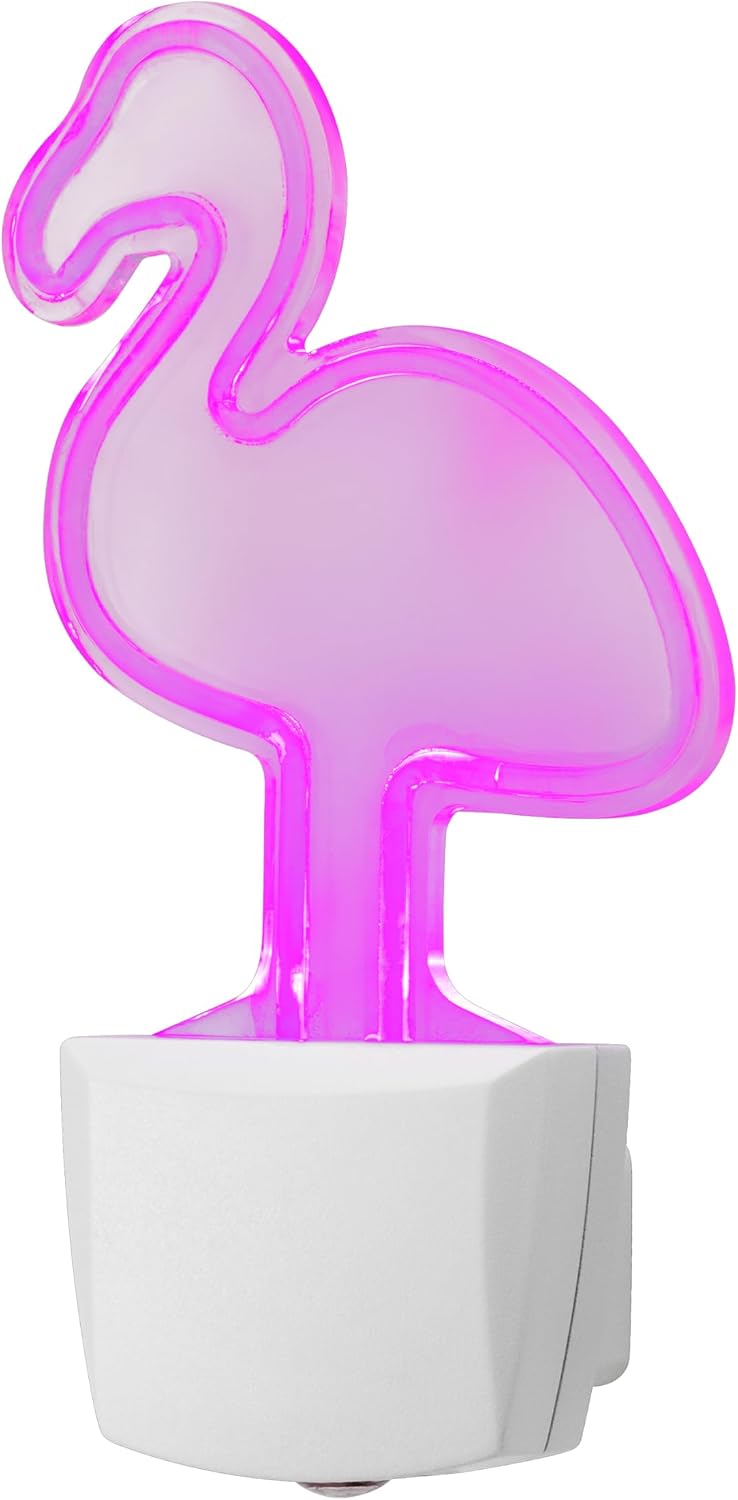 Energizer Flamingo Night Light, Neon, Auto On/Off, Pink