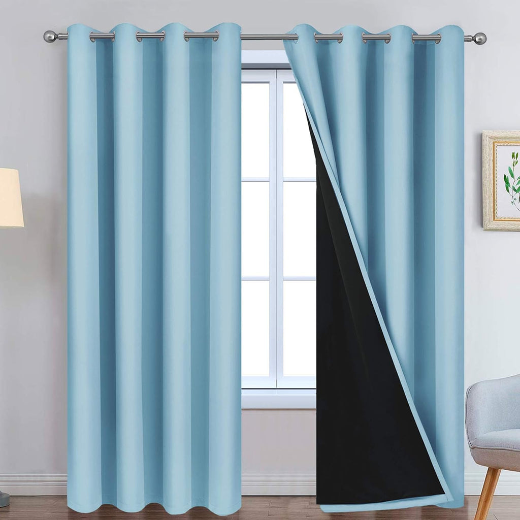 Yakamok Full Blackout Curtains 84 Inches Long, Blackout Curtain Panels for Bedroom, 2 Thick Layers Grommet Top Thermal Insulated Drapes with…