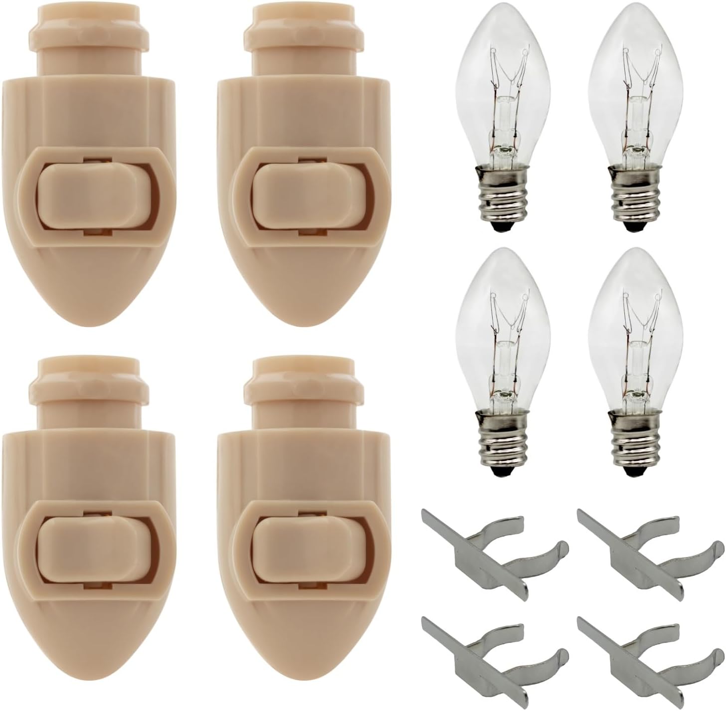 Creative Hobbies Plug in Night Light Module Includes 4 Bulbs and 4 Metal Clips, Great for Making Your Own Decorative Night Lights, Pack…