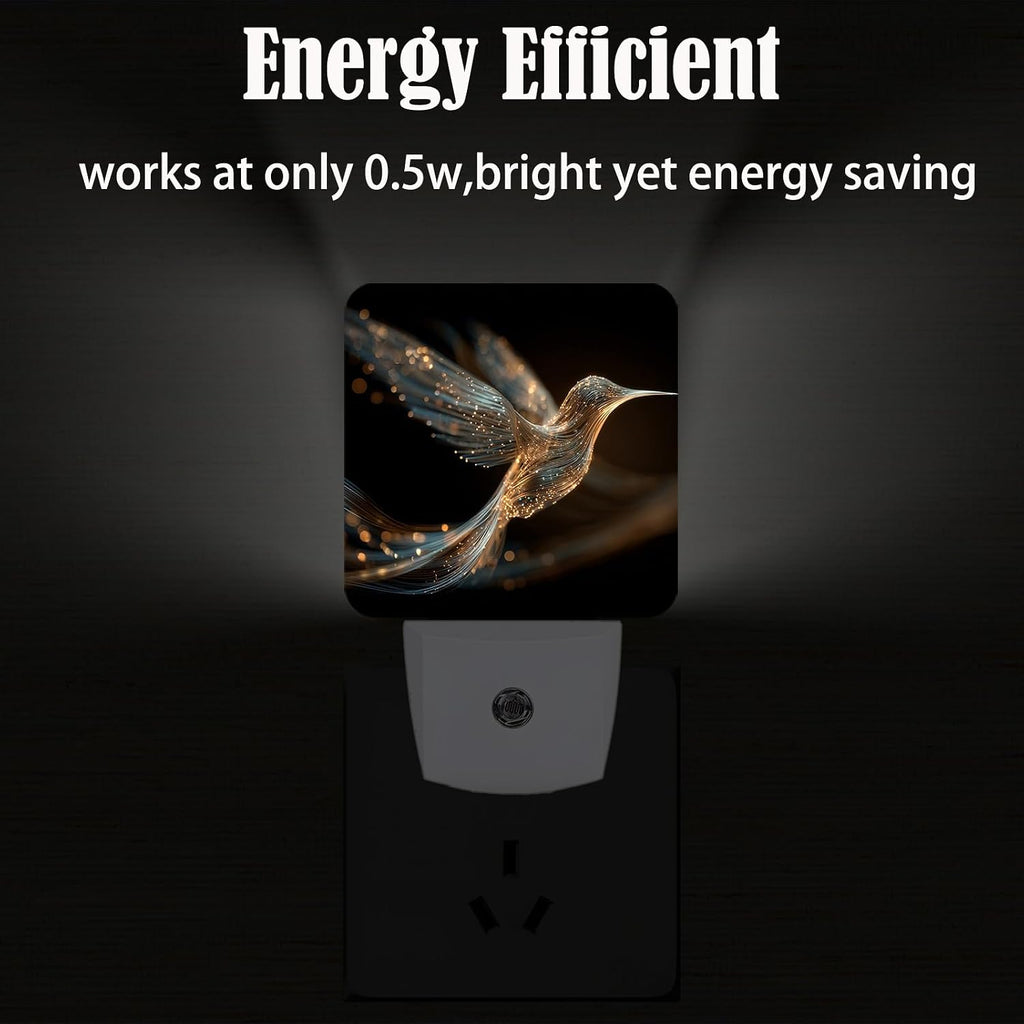 Hummingbird Night Light, Plug-in Night Lights with Dusk-to-Dawn Sensor for Stairway, Hallway, Bedroom Sleep Friendly Ideal for…
