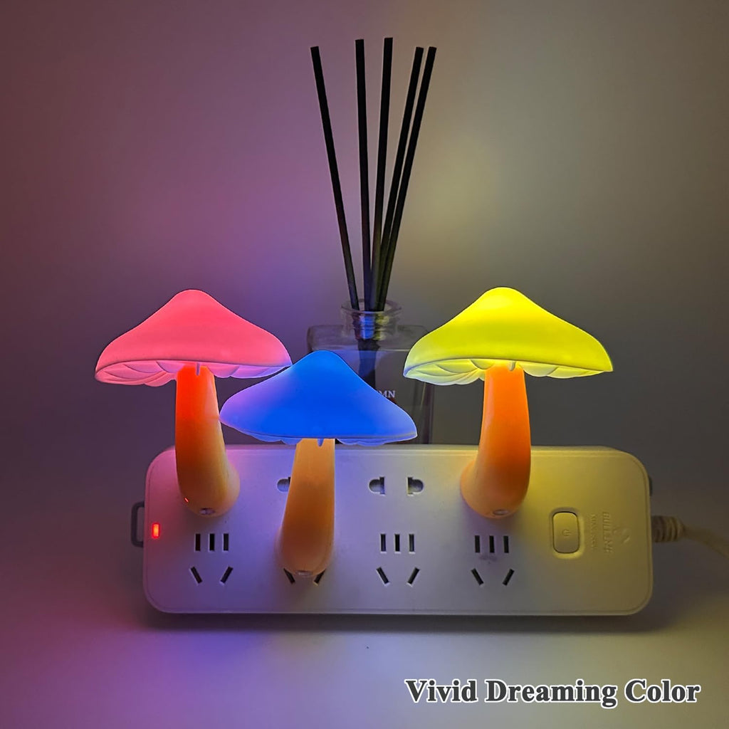 Sensor LED Night Light, Color Changing Mushroom Night Light Plug-in Wall Based Lamp, Gift for Kids Adults, Cute Mushroom Nursery Light…