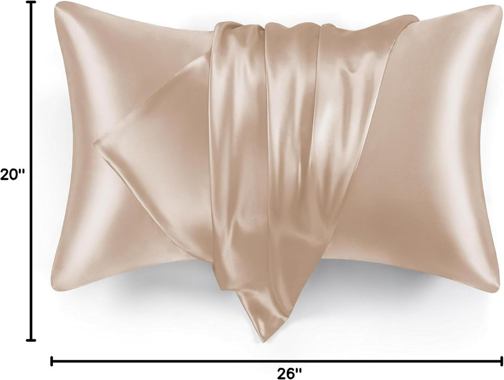 Lovescabin Love's cabin Satin Pillowcase Set of 2 Standard Size 20x26, Cooling Pillow Covers for Hair and Skin, Silky Smooth with Envelope…