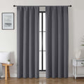 Gwine Charcoal Grey Blackout Curtains for Bedroom 84 inches Long 2 Panels Set, Solid Noise Reducing Thermal Insulated Blackout Curtains…
