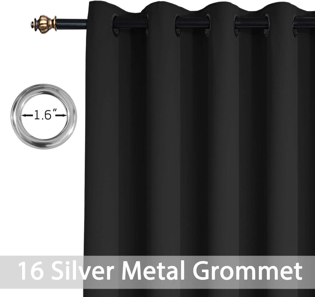 Yakamok Blackout Sliding Glass Door Curtains, Thermal Insulated Window Treatment Drapes for Patio Doors, Grommet Extra Wide Curtain…