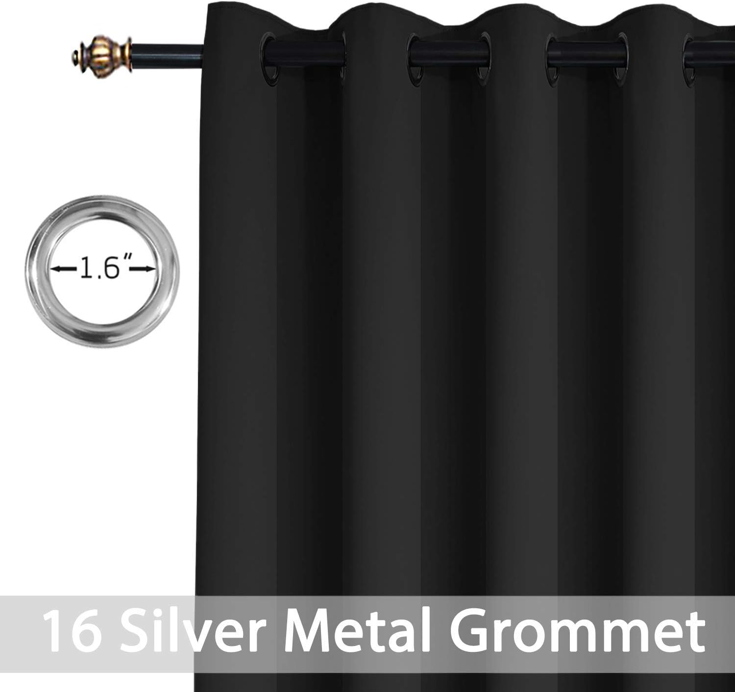 Yakamok Blackout Sliding Glass Door Curtains, Thermal Insulated Window Treatment Drapes for Patio Doors, Grommet Extra Wide Curtain…