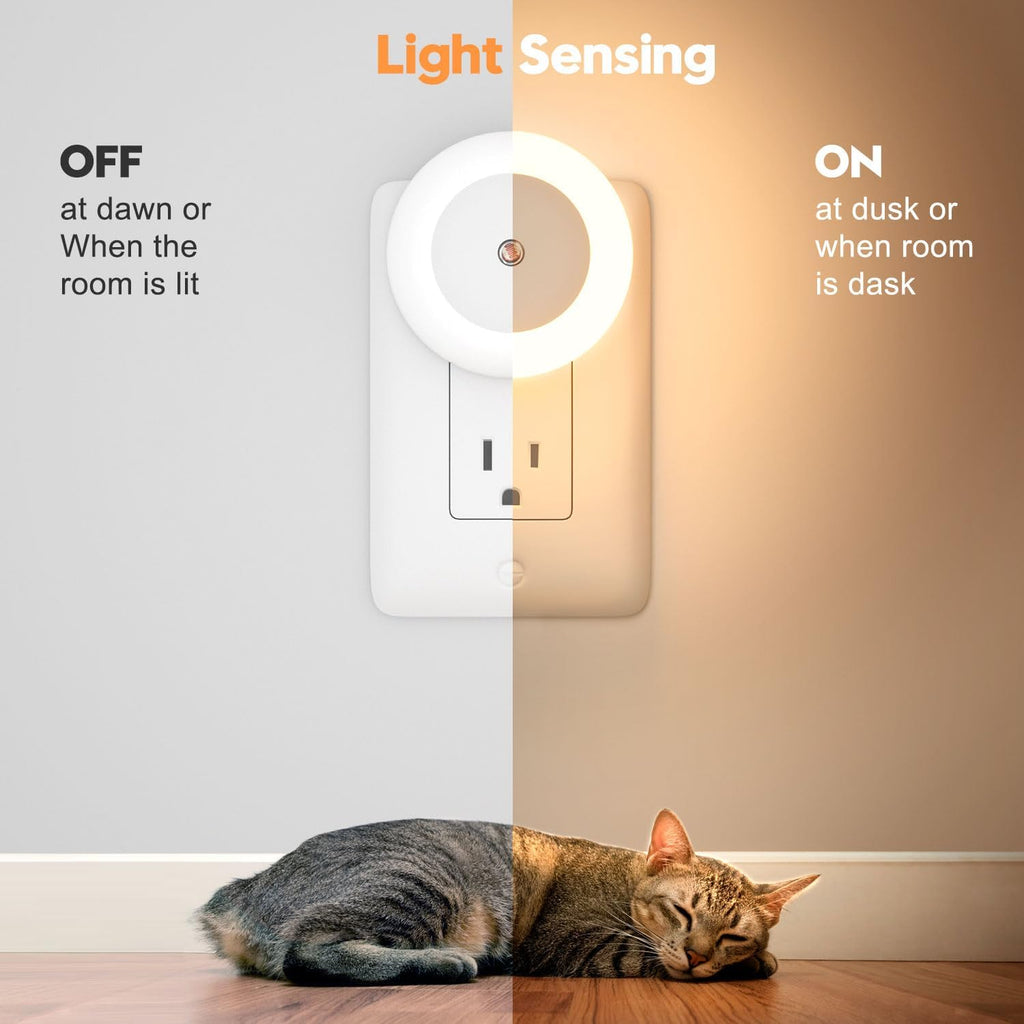 fesnne Night Light, Night Lights Plug into Wall, Dusk to Dawn Sensor Warm White Led Night Light 0.5W, 2 Pack Nightlight for Adults…