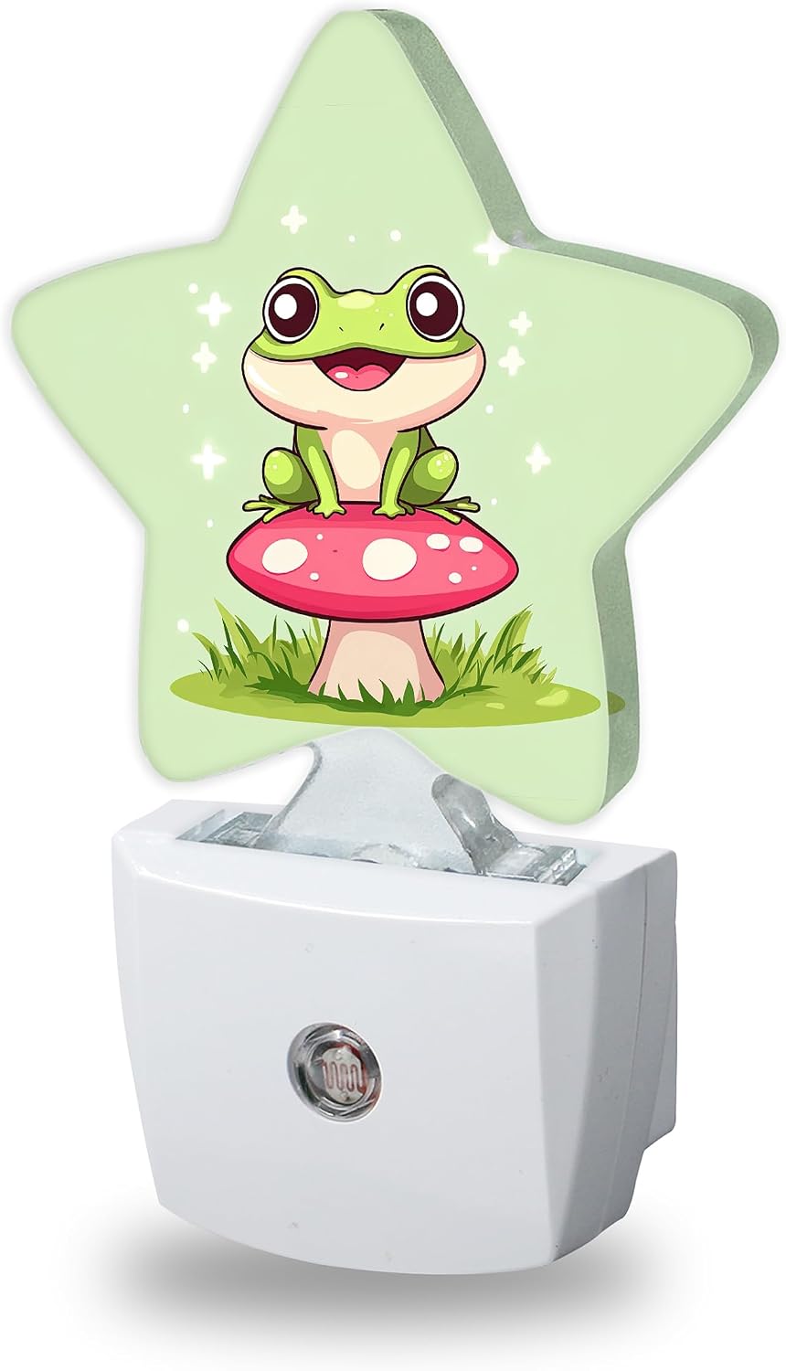 Cute Frog Night Lights Plug Into Wall, Red Mushroom Dusk to Dawn Light Sensor Night Light for Kids, Energy Efficient Sleep Friendly Lamp…