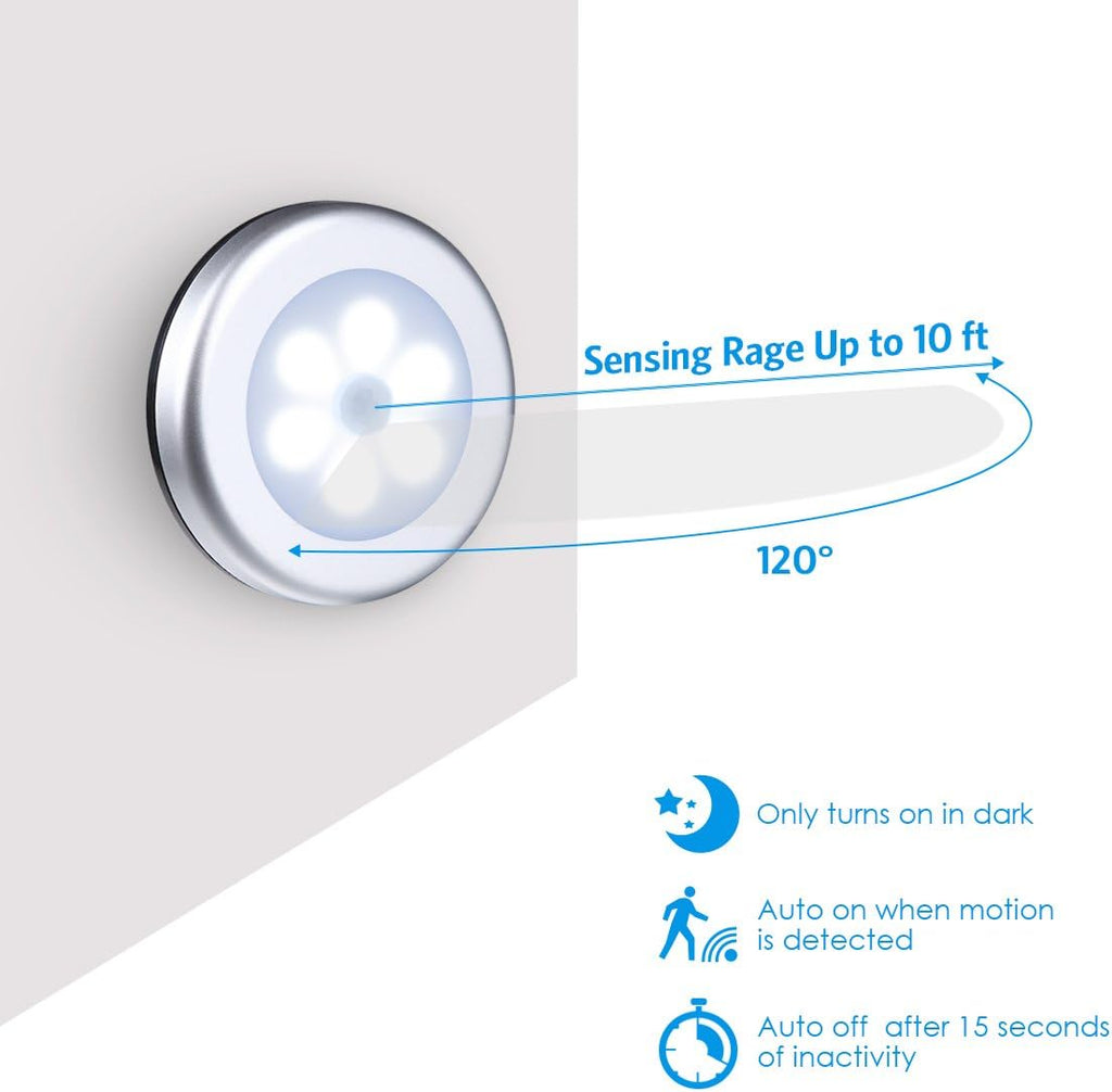 AMIR Upgraded 3.15” Motion Sensor Light, Cordless Battery-Powered LED Night Light, Stick-Anywhere Closet Lights Stair Lights, Safe Lights…