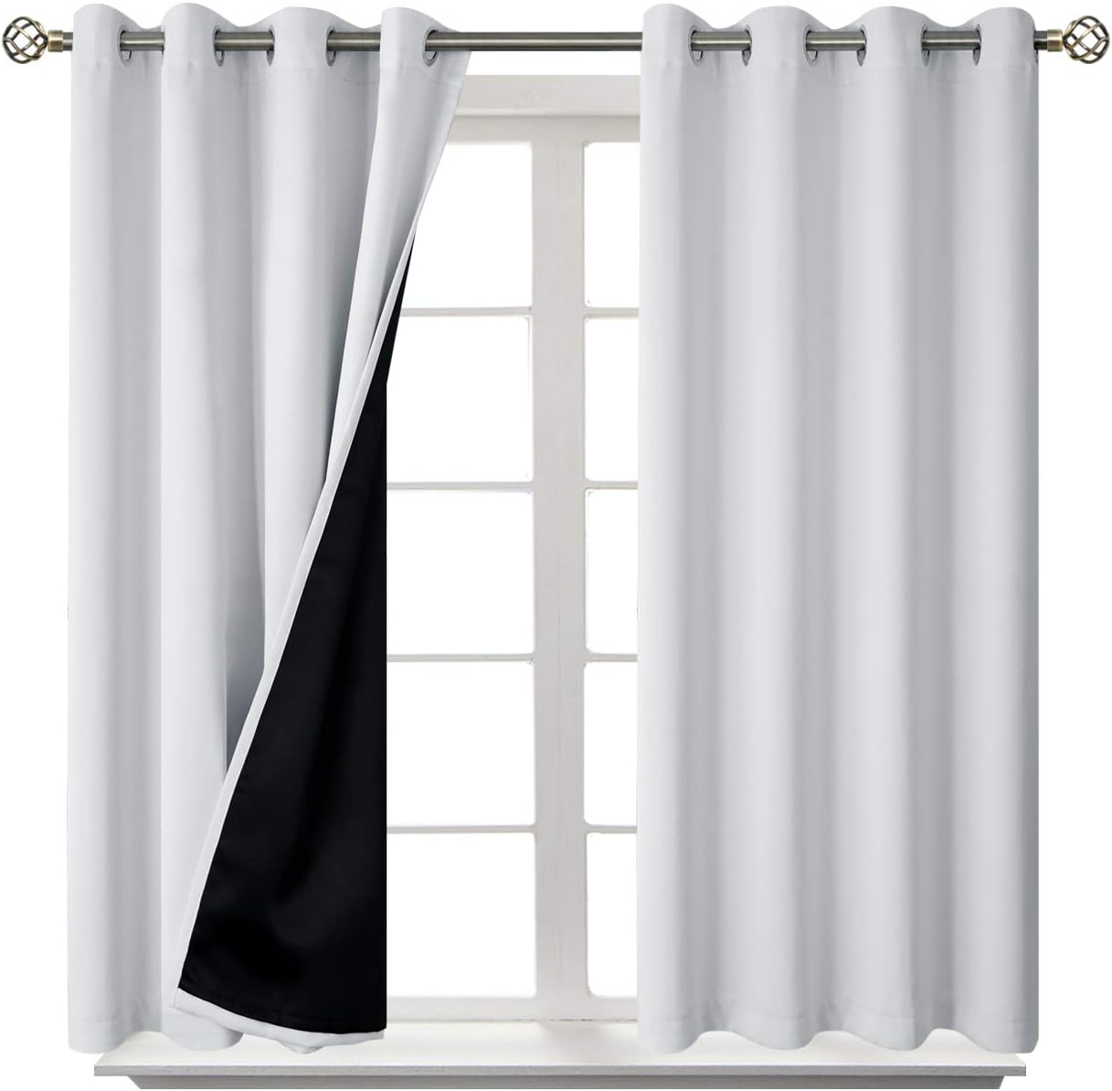 BGment Short Blackout Curtains 54 Inch Length for Bedroom, Thermal Insulated Energy Efficiency Noise Reducing Grommet Curtains with Liner f…