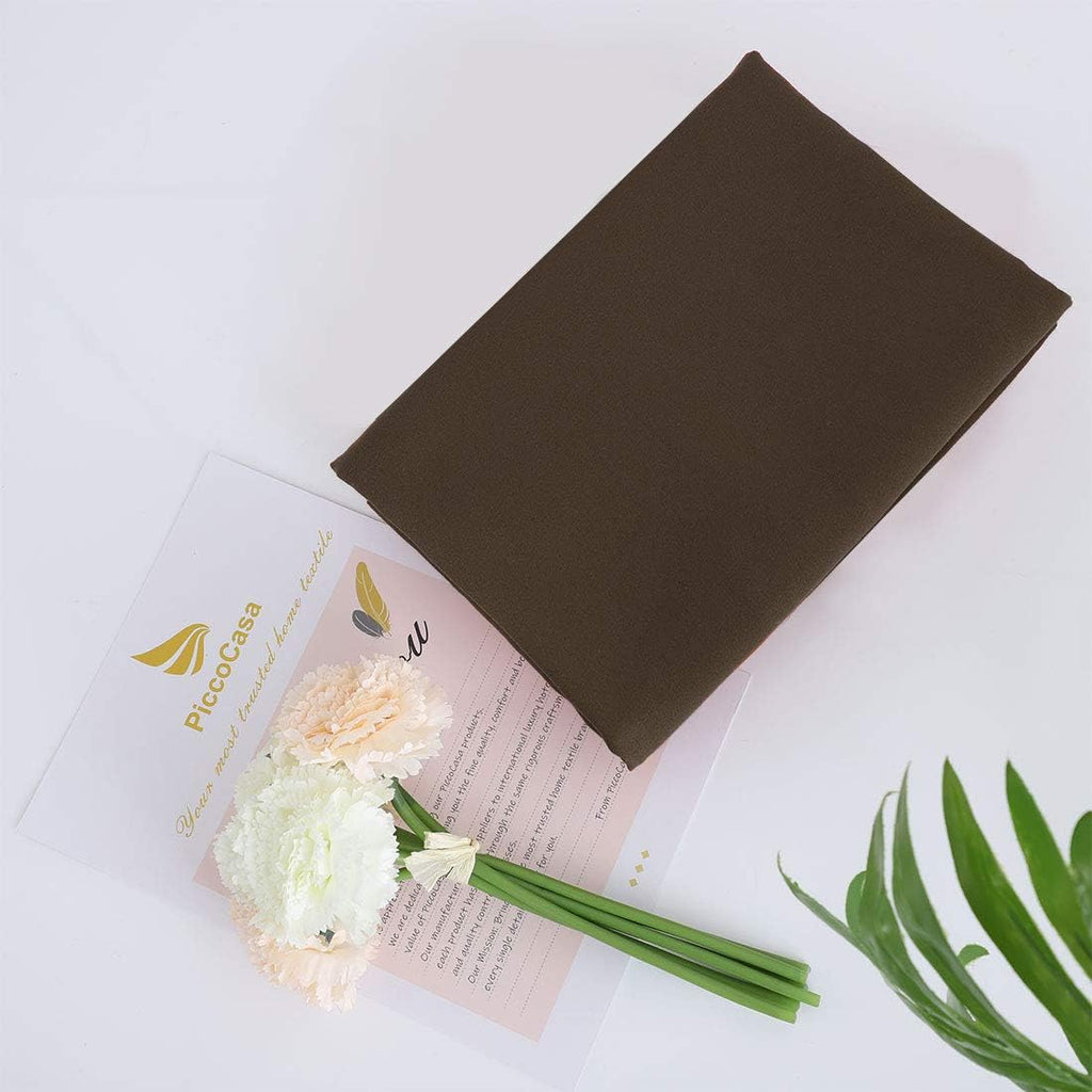 PiccoCasa Body Pillow Cover with Zipper Closure, 110 GSM Brushed Microfiber, Brown (20"x48") cotton
