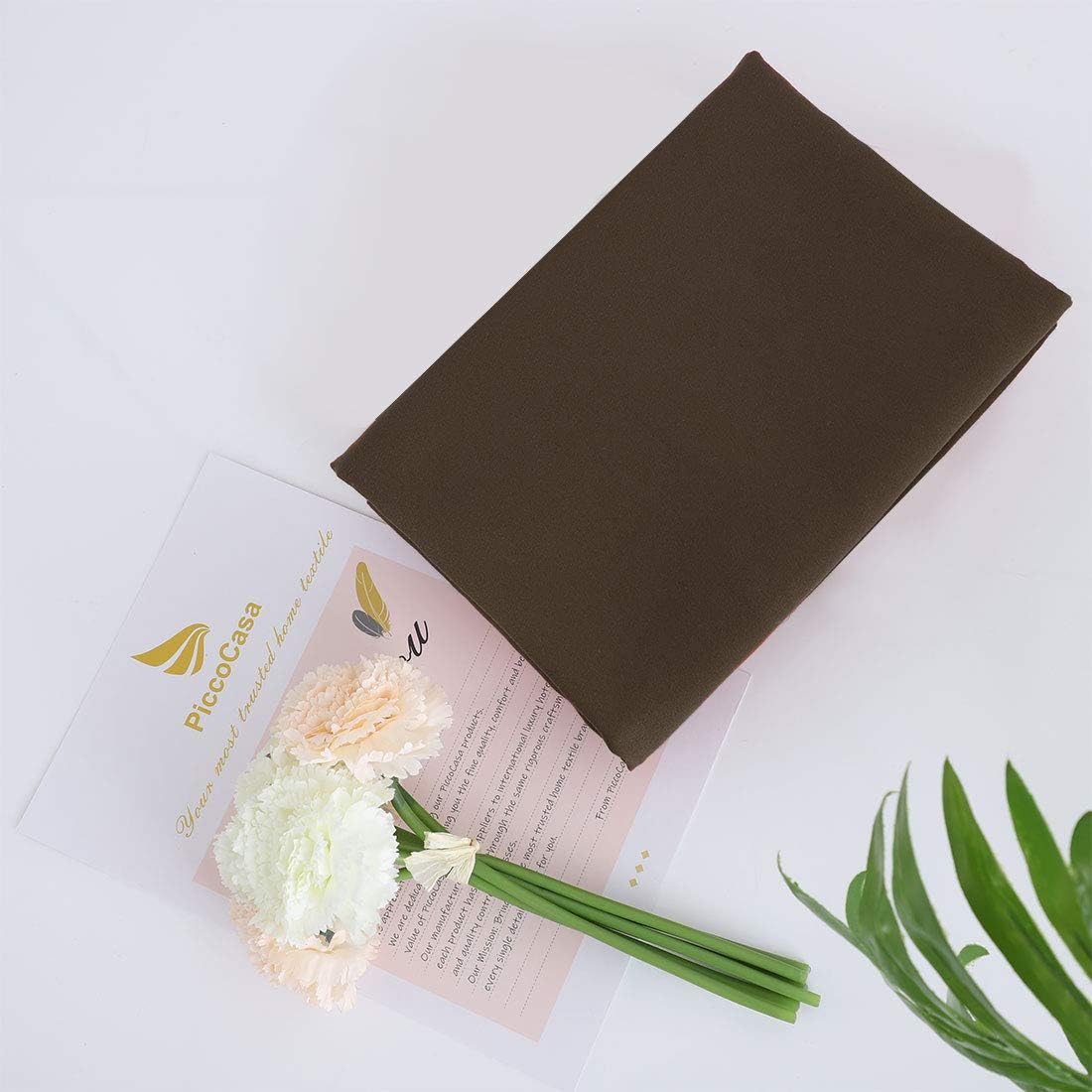 PiccoCasa Body Pillow Cover with Zipper Closure, 110 GSM Brushed Microfiber, Brown (20"x48") cotton
