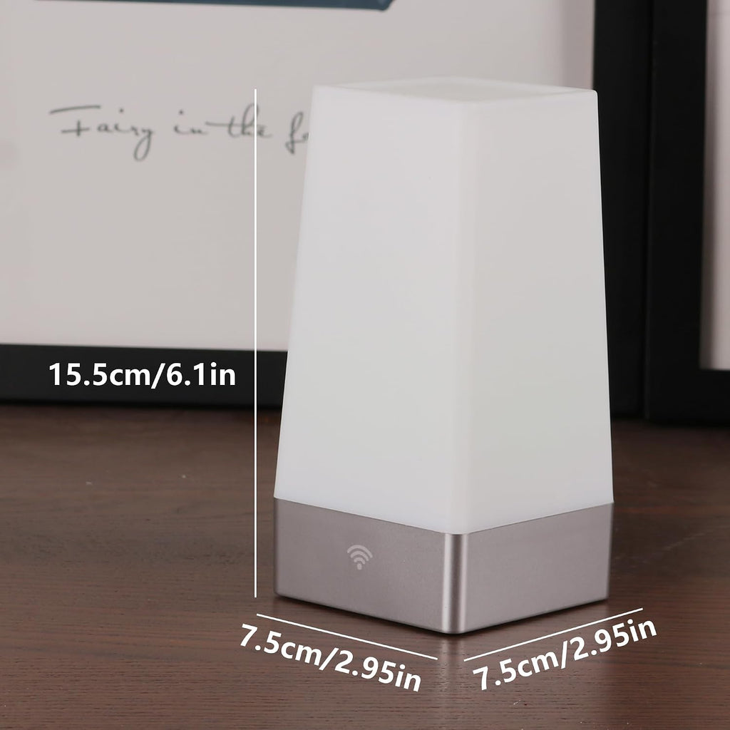 WRalwaysLX LED Square Night Light with Remote Control, Color Changing Table Lamp Battery Operated Lamp for Kids Room, Bedroom, Kitchen USE…