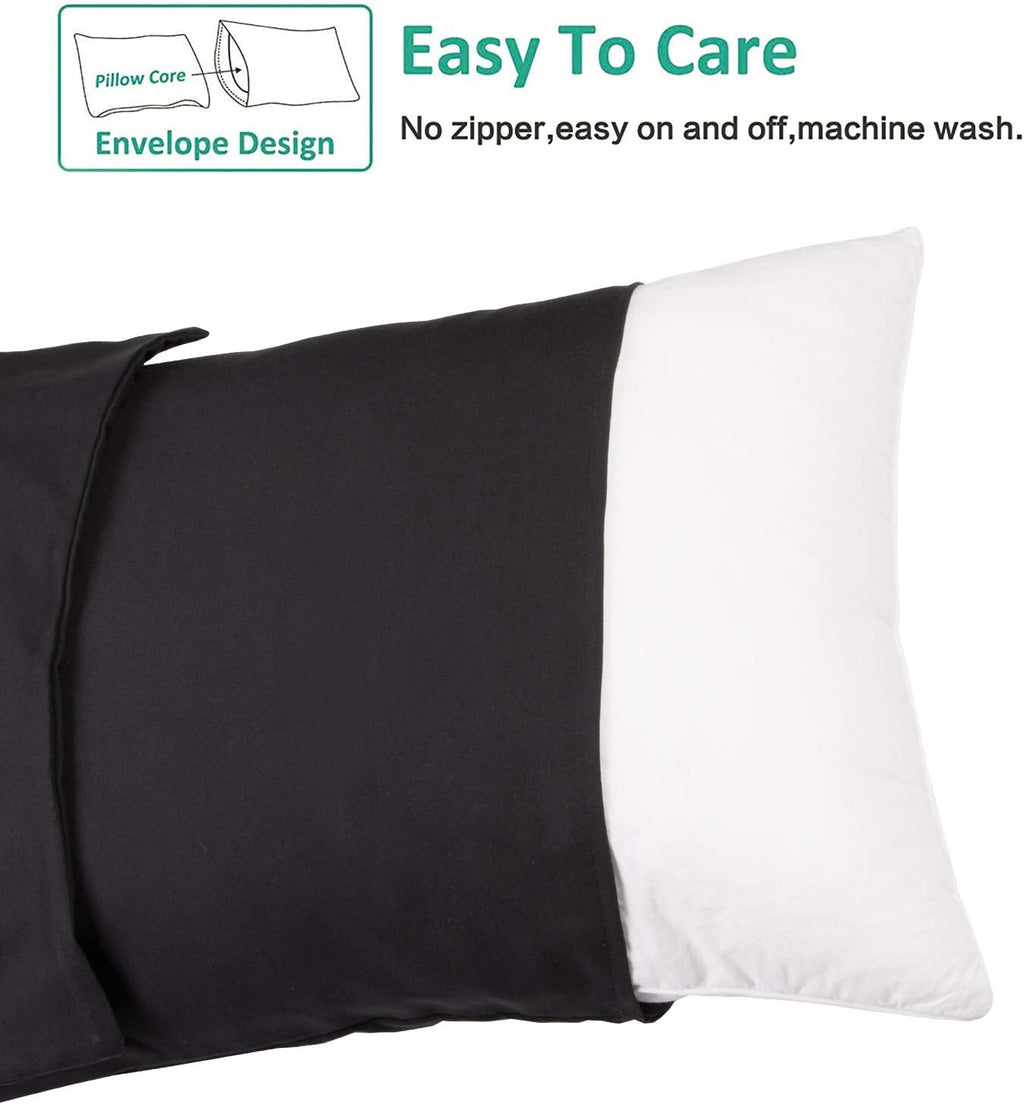 Ntbay Queen Pillowcase Set - 4 Pack Brushed Microfiber 20x30 Pillowcases - Soft, Wrinkle-Free, Fade-Resistant, Stain-Resistant, Black Pillo…