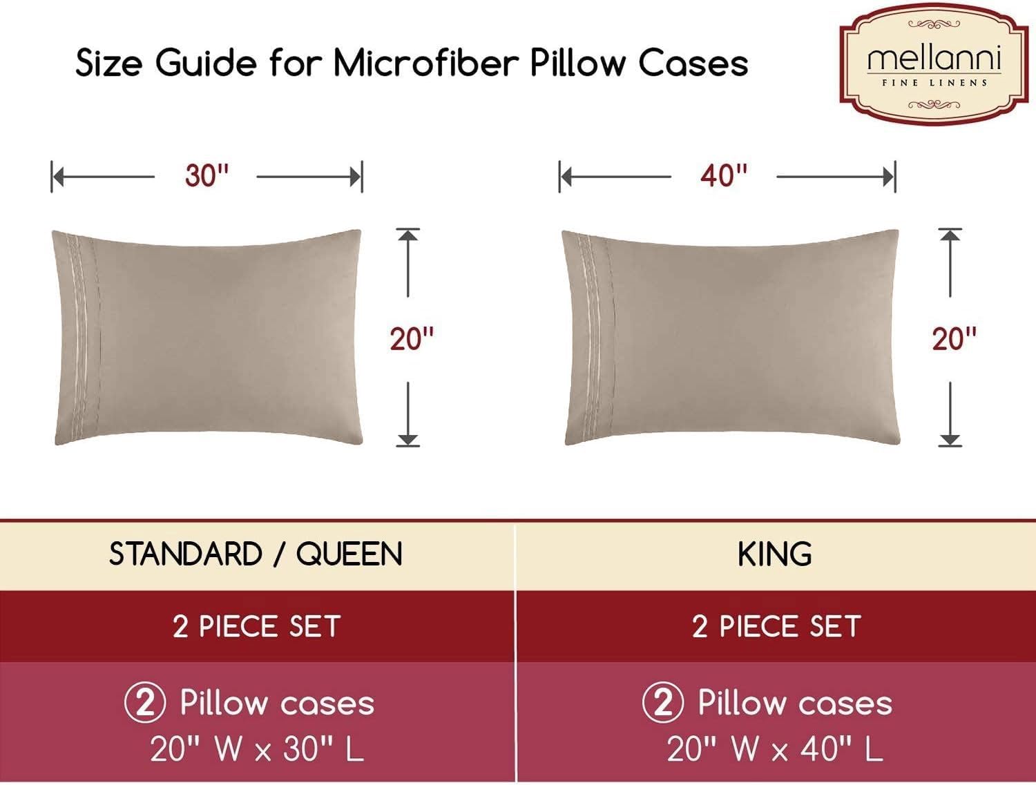 Mellanni Pillow Cases - Luxury, Extra Soft, Cooling Pillow Covers - 2 PC Iconic Collection Pillowcases - Envelope Closure (Standard/Queen 2…