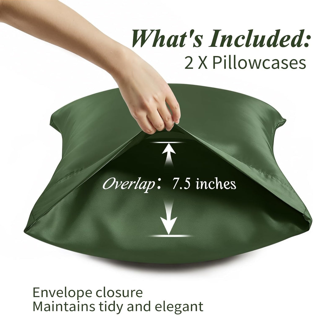 Krimano King Pillow Cases, Derived from Bamboo Viscose, Cooling Pillowcases, Breathable & Wicking Pillow Covers for Hot Sleepers, Envelope…