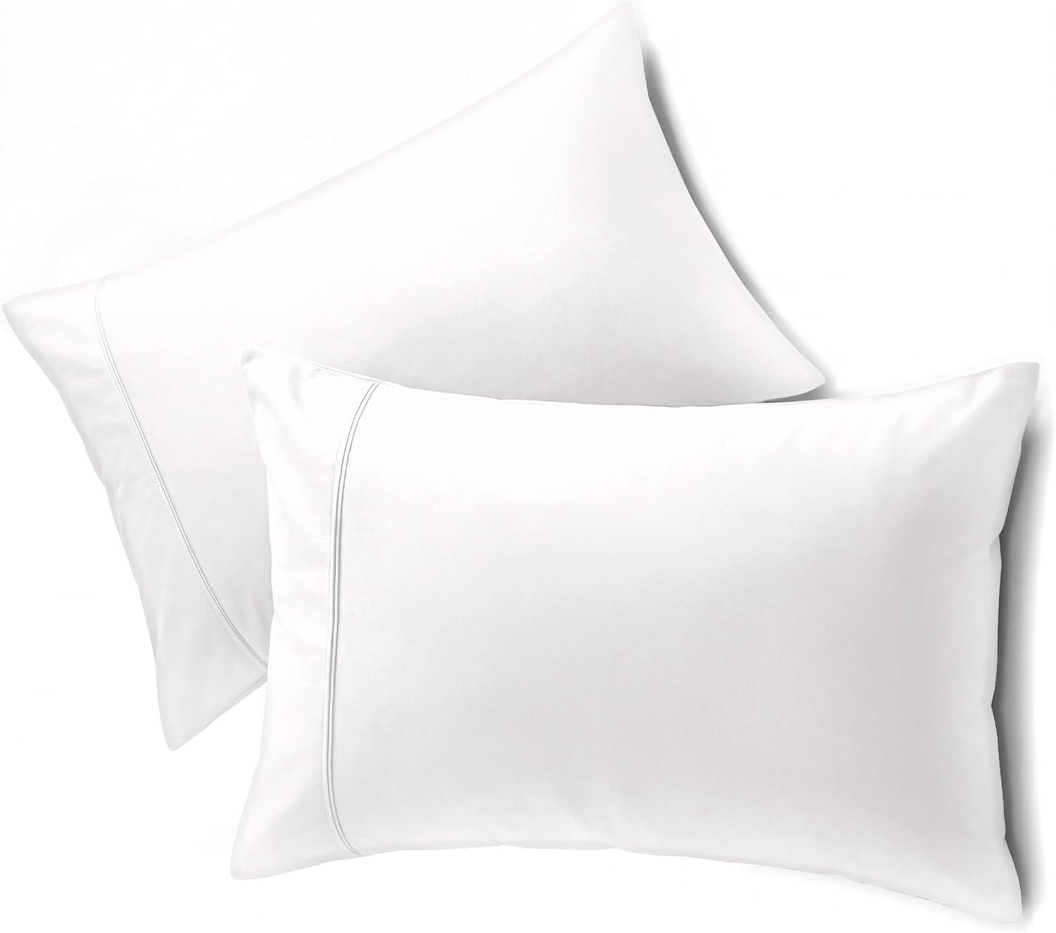 Queensbay Standard Pillow Cases Set of 2, Microfiber Cooling Pillowcases, Soft Breathable Envelope Closure Pillow Covers, Wrinkle Free Easy…