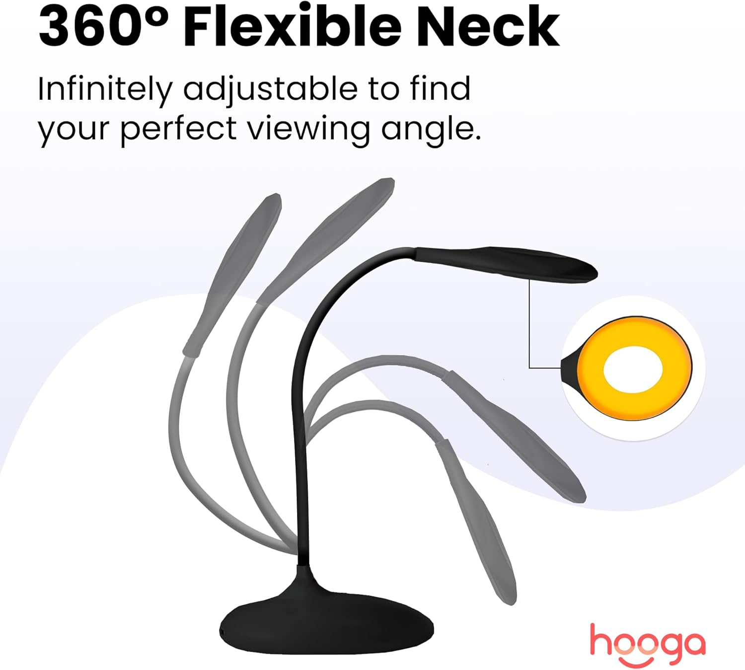 hooga Desk Lamp, Blue Light Blocking, 3 Modes: Amber 1600K, Red, Full-Spectrum 4000K, Dimmable, Rechargeable, Eye Strain Relief…