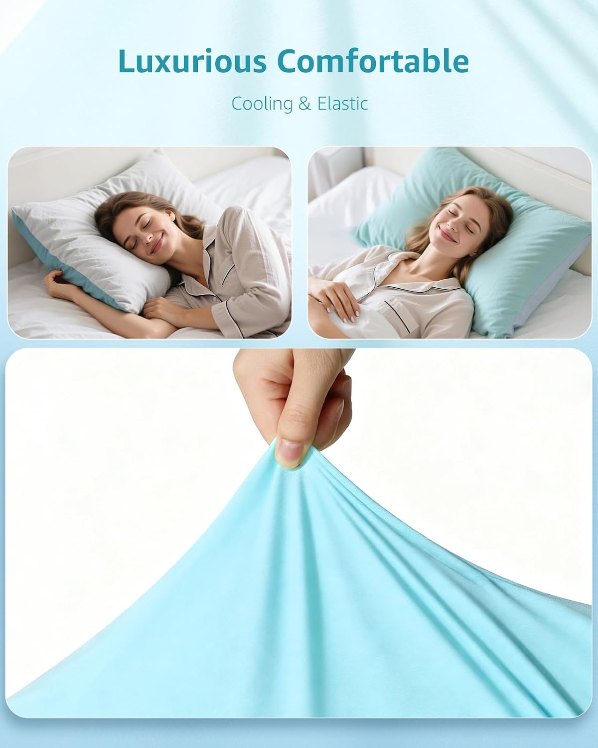 Itartshion Cooling Pillow Cases Queen Size Set of 2, Qmax >=4.5, Cooling Pillowcases for Hot Sleepers, Cool Pillow Covers with Envel…