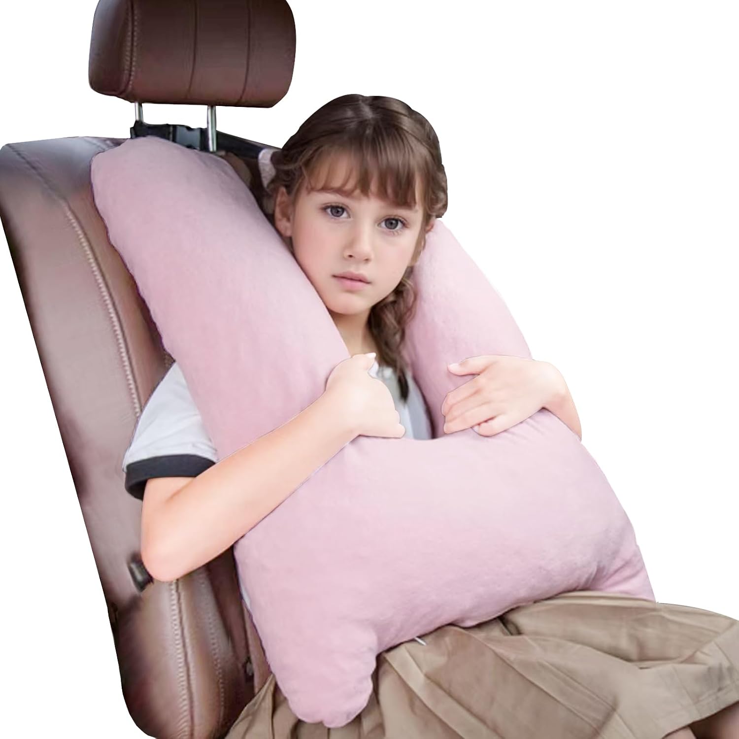 1 MIDDLE ONE Car Pillow for Kids, Memory Foam Travel Pillow for Car and Adults, Kid Travel Pillows for Sleeping on Road Trip, Small Body…