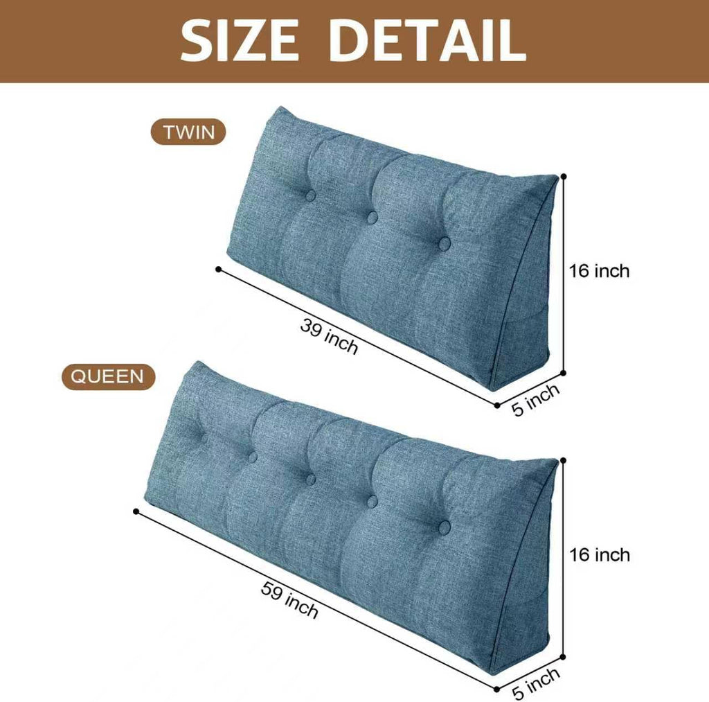 Bcareself Headboard Pillow Twin Size, Triangle Wedge Pillow for Bed, Reading & Sitting Support, Backrest Cushion with Removable Cover, Comf…