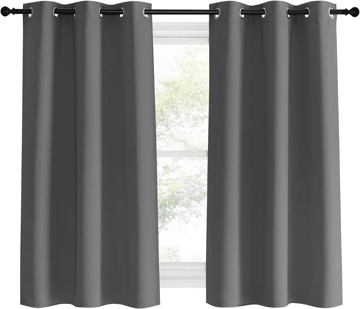 NICETOWN Grey Blackout Curtain Panels for Bedroom, 2 Panels, W42 x L60 inches, Grey, Thermal Insulated Grommet Top Blackout Draperies and…