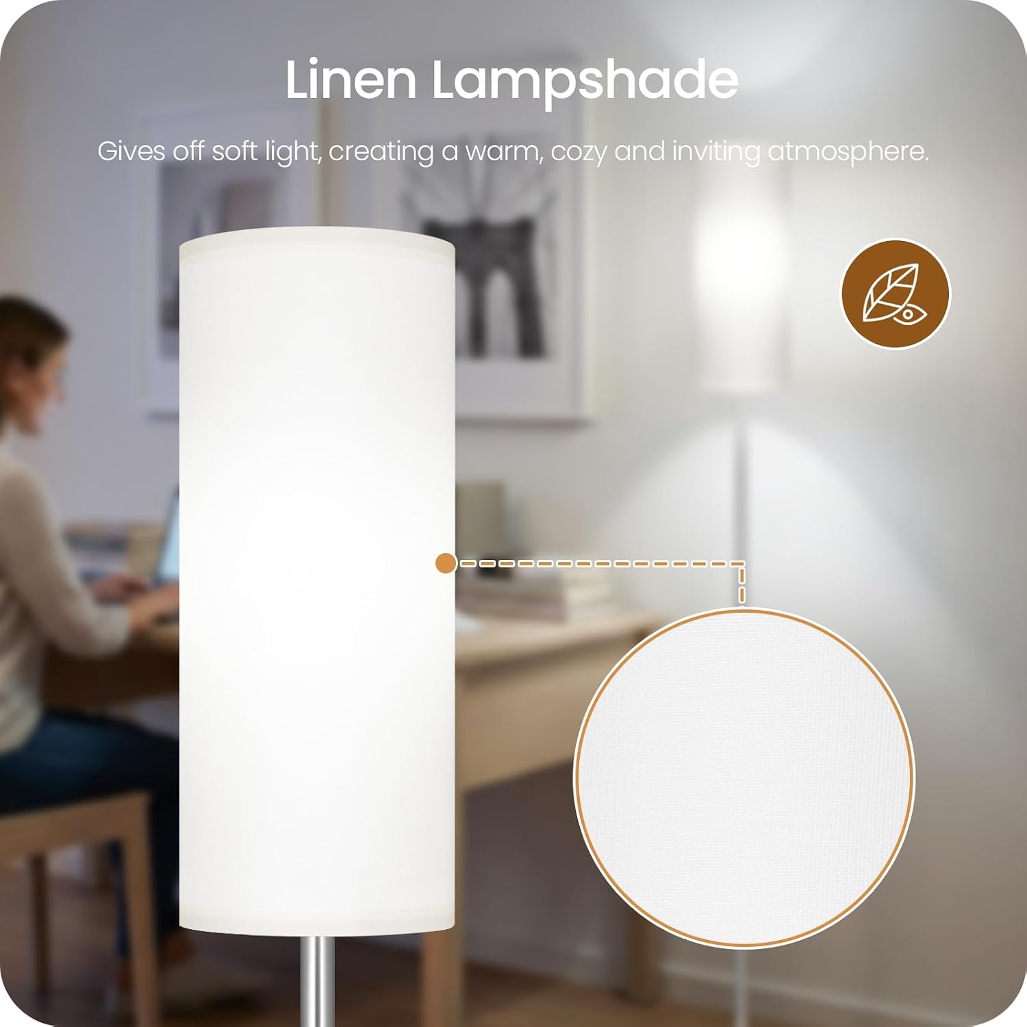 Dimmable Floor Lamps for Living Room with Remote and Foot Switch, 64.4” Modern Standing Tall Lamp, Corner Lamp for Bedroom, Office, Bulb…