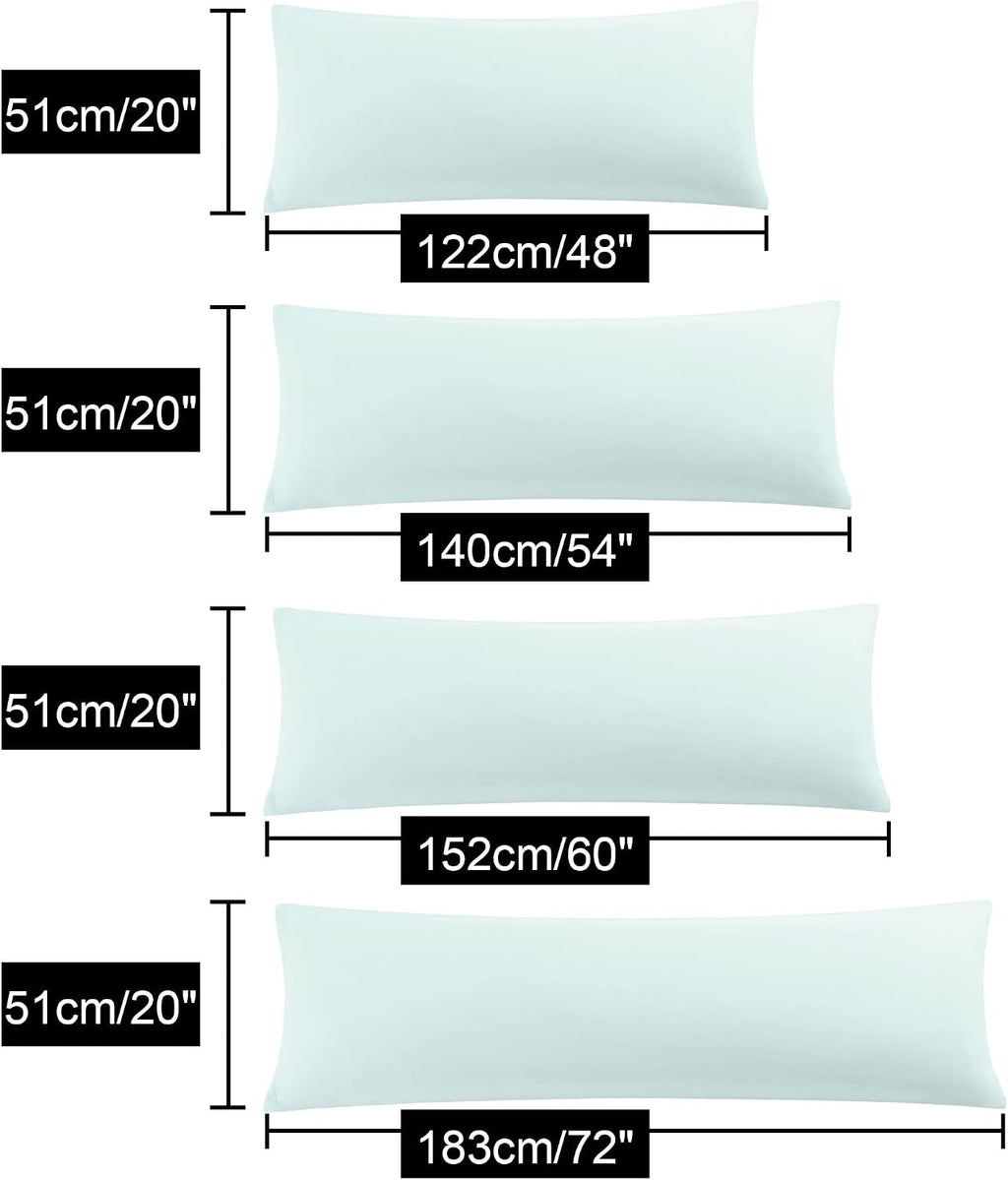 uxcell Soft Microfiber Body Pillow Cover with Zipper Closure, Long Pillow Cases for Body Pillows Weave for 90 GSM Polyester, Silver Body (2…