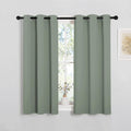 NICETOWN Bedroom Curtain Panels Blackout Draperies, Thermal Insulated Solid Grommet Blackout Curtains/Drapes (Greyish Green, 1 Pair, 34…