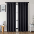 Gwine Black Blackout Curtains for Bedroom 90 inches Long 2 Panels Set, Solid Noise Reducing Thermal Insulated Blackout Curtains for…