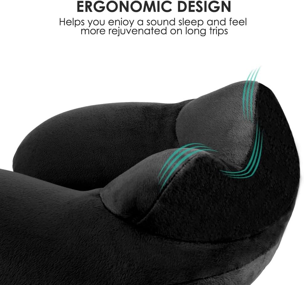 Inflatable Travel Pillow, Soft Velvet Inflatable Neck Pillow for Traveling, Airplanes, Train, Car, Office with Compact Bag, Breathable…