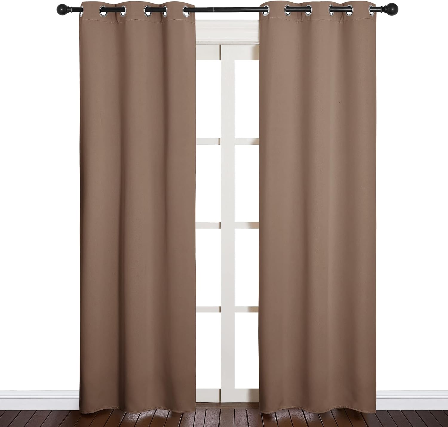 NICETOWN Window Draperies Blackout Curtain Panels, Window Treatment Thermal Insulated Solid Grommet Blackout Drapes for Bedroom (One…