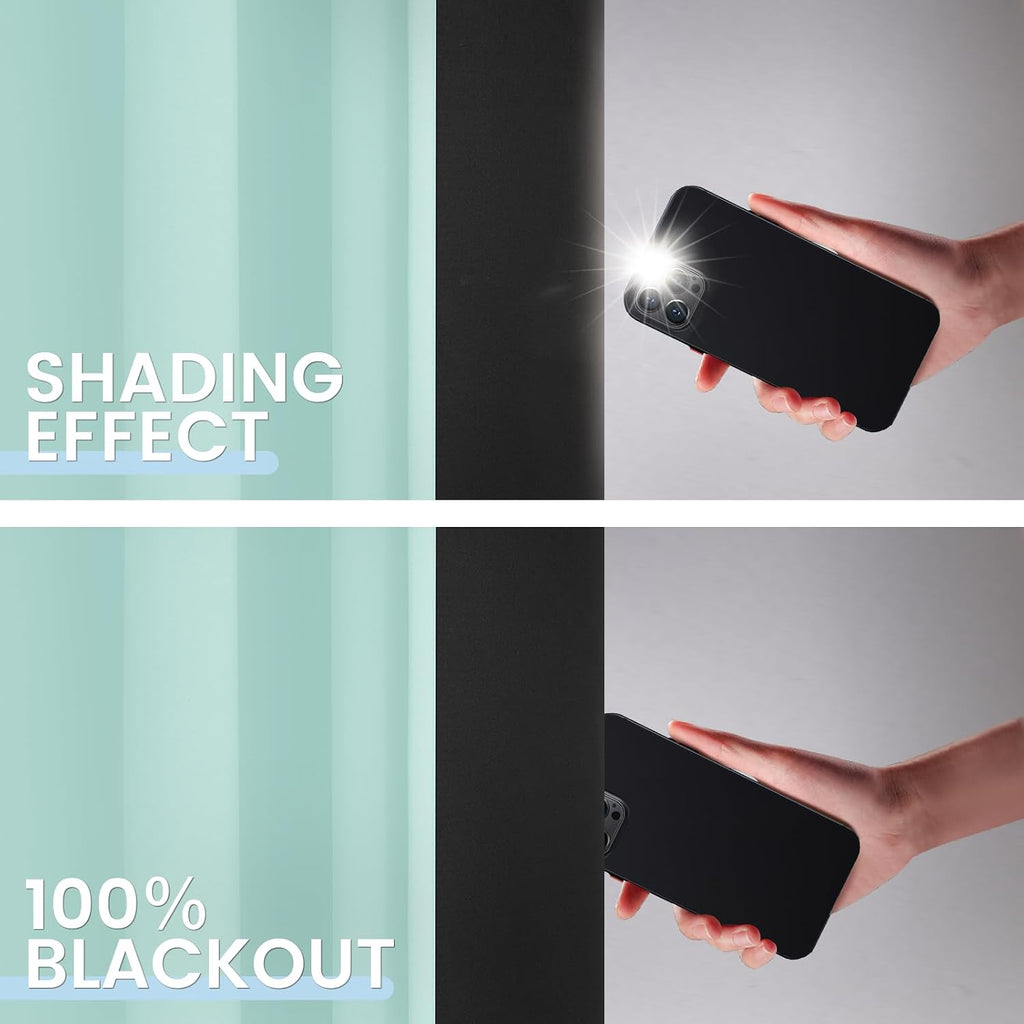 SimpleHome 100% Blackout Curtains for Bedroom, Thermal Insulated Aqua Grommet Window Drapes Room Darkening Curtains for Living Room with Bla…