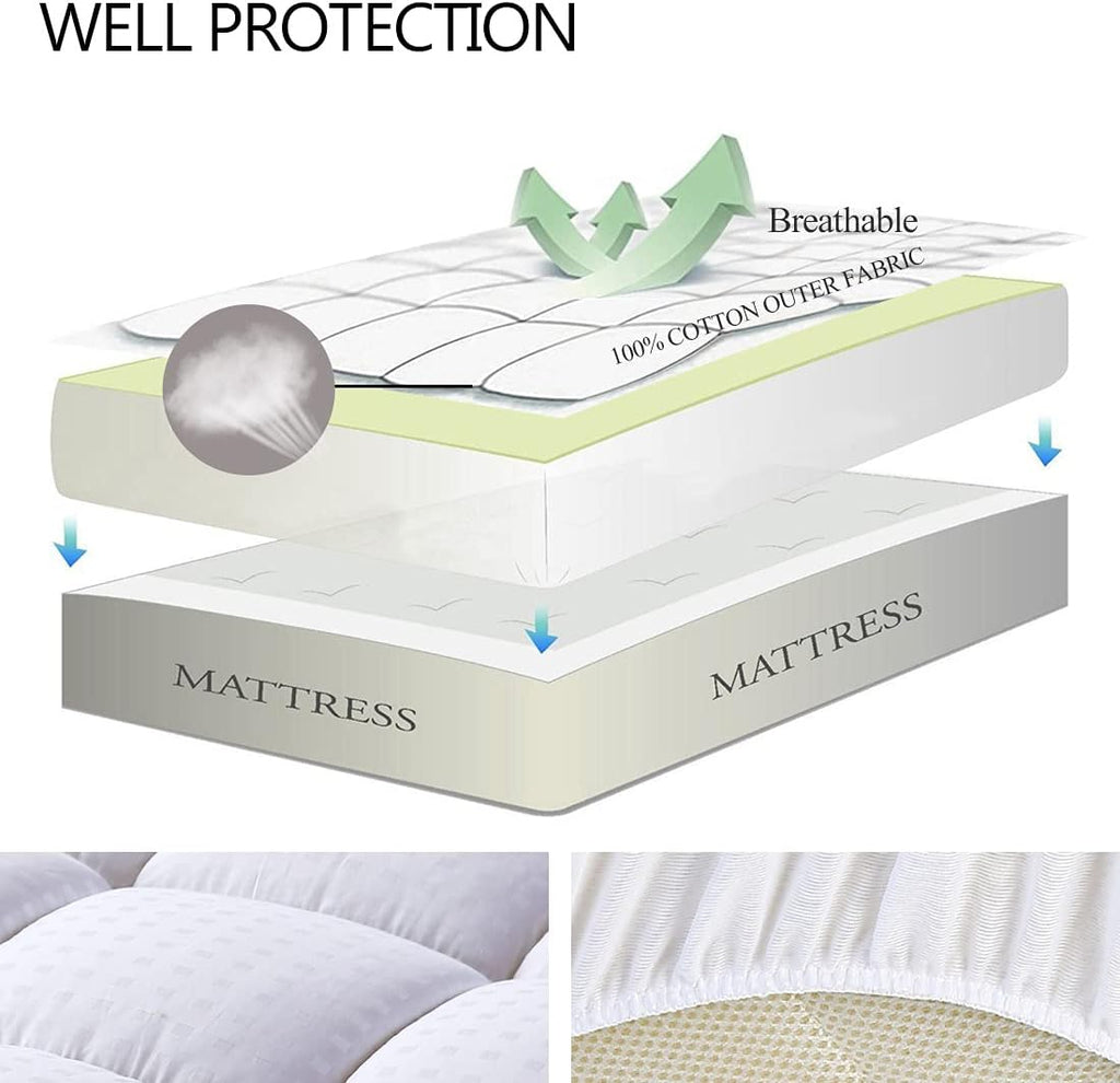 EASELAND King Size Mattress Pad Pillow Top Mattress Cover Quilted Fitted Mattress Protector Cotton 8-21" Deep Pocket Cooling Topper…