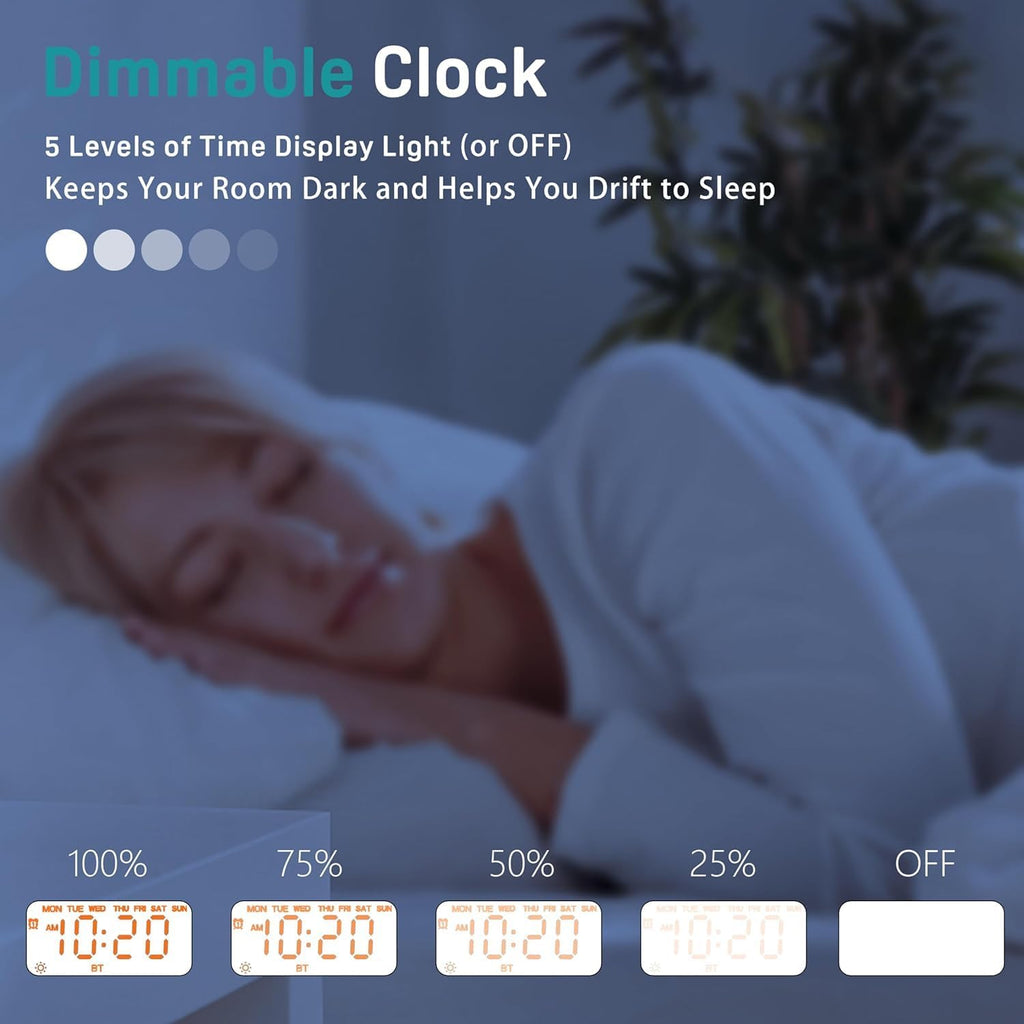 JALL Sunrise Alarm Clock White Noise Machine with 25 Nature Sleep Sounds, Fully Dimmable Clock for Bedrooms, Heavy Sleepers & Kids, 17…