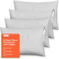 Ultra Soft Pillow Protectors with Zipper King Size - Set of 4 Breathable Pillow Covers - 100% Protection Against Stains, Dust & Dirt…