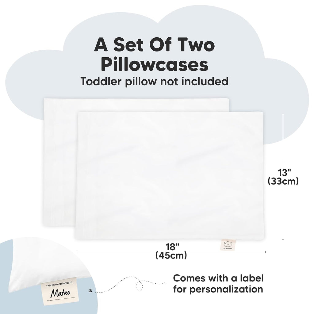 KeaBabies Toddler Pillowcase 13x18 – 2-Pack Organic Cotton Toddler Pillowcase for Kids, Boys, Girls, Soft & Durable Cotton Cover for Miniat…