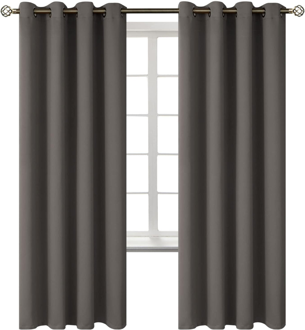 BGment Blackout Curtains for Bedroom - Grommet Thermal Insulated Room Darkening Curtains for Living Room, Set of 2 Panels (52 x 72 Inch, Gr…