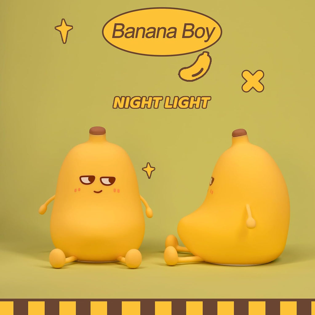 Banana Night Light for Kids, Cute Night Lamp for Room Decor, Portable Silicone Kids Lamp USB Rechargeable Nightlight, Birthday Christmas…