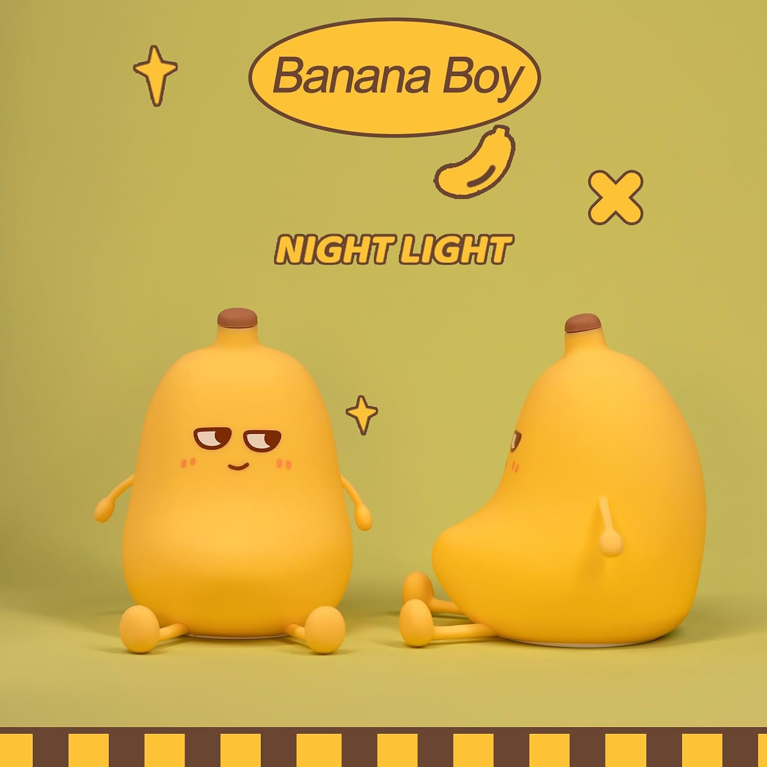 Banana Night Light for Kids, Cute Night Lamp for Room Decor, Portable Silicone Kids Lamp USB Rechargeable Nightlight, Birthday Christmas…