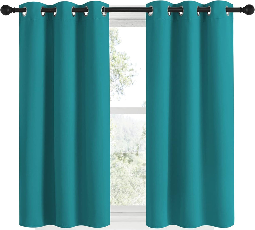 NICETOWN ROM Darkening Curtains 48 inch Length 2 Panels, Thermal Insulated Grommet Blackout Curtains for Modern Casual Elegant Bedroom…