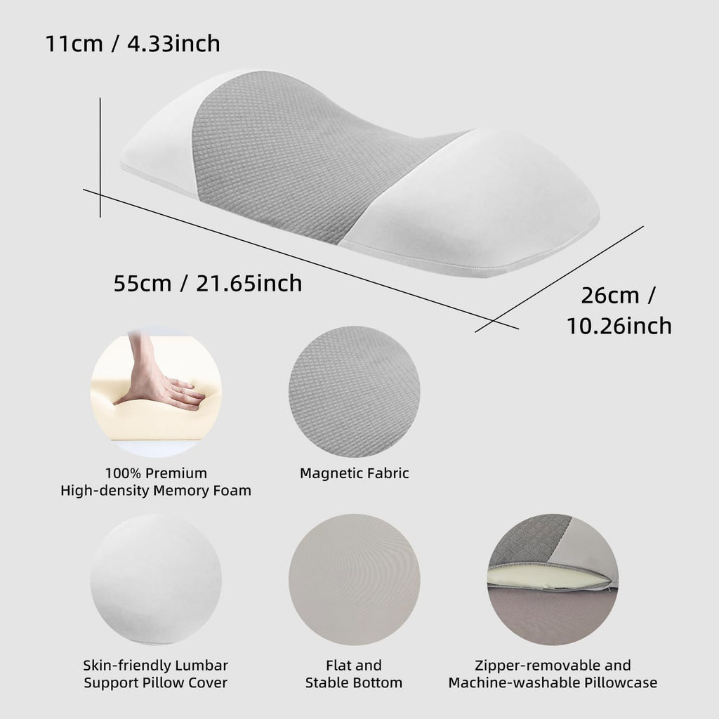 LittleSlowDuck Lumbar Support Pillow for Sleeping, Memory Foam Lower Back Bed Rest Support Pillows for Car Bed, Couch, Waist Support…