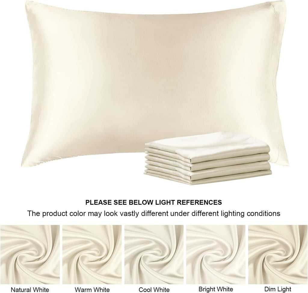 Bedelite Satin Pillowcase for Hair and Skin, Super Soft Similar to Silk Pillow Cases 4 Pack with Envelope Closure, Cooling Pillowcases for…