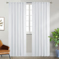 BGment White Curtains for Bedroom - 52 x 84 inch Rod Pocket and Back Tab Thermal Insulated Room Darkening Curtains for Living Room, 2 Panel…