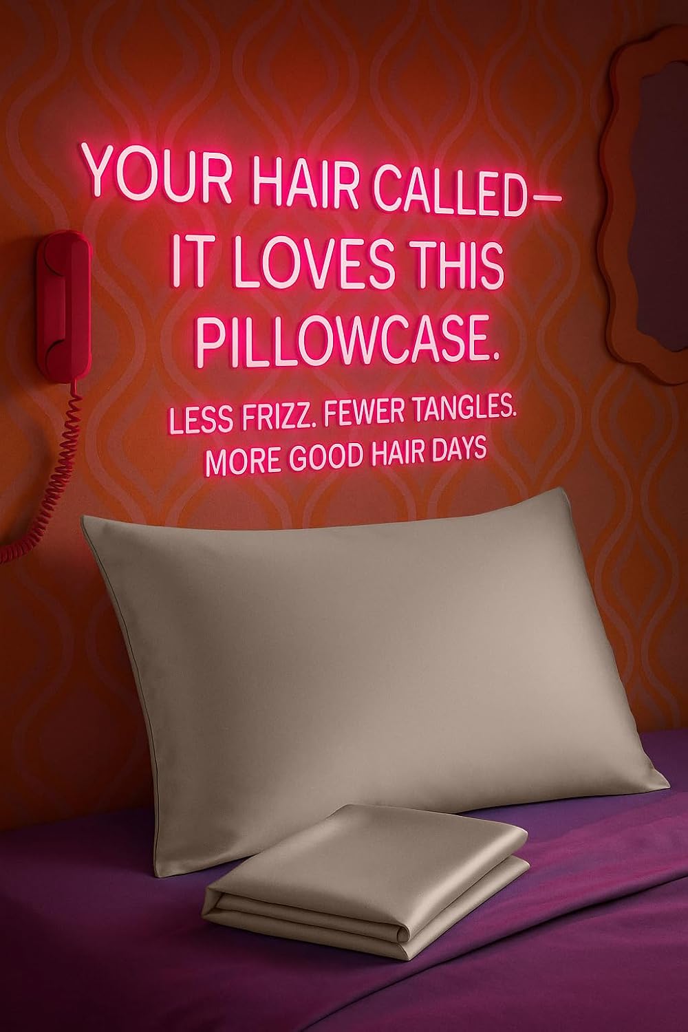 Blissford Satin Pillowcase with Zipper, for Hair and fabric comfort, Feels Soft and Cool Like a Silk Pillowcase, Satin Pillow Cases 2…