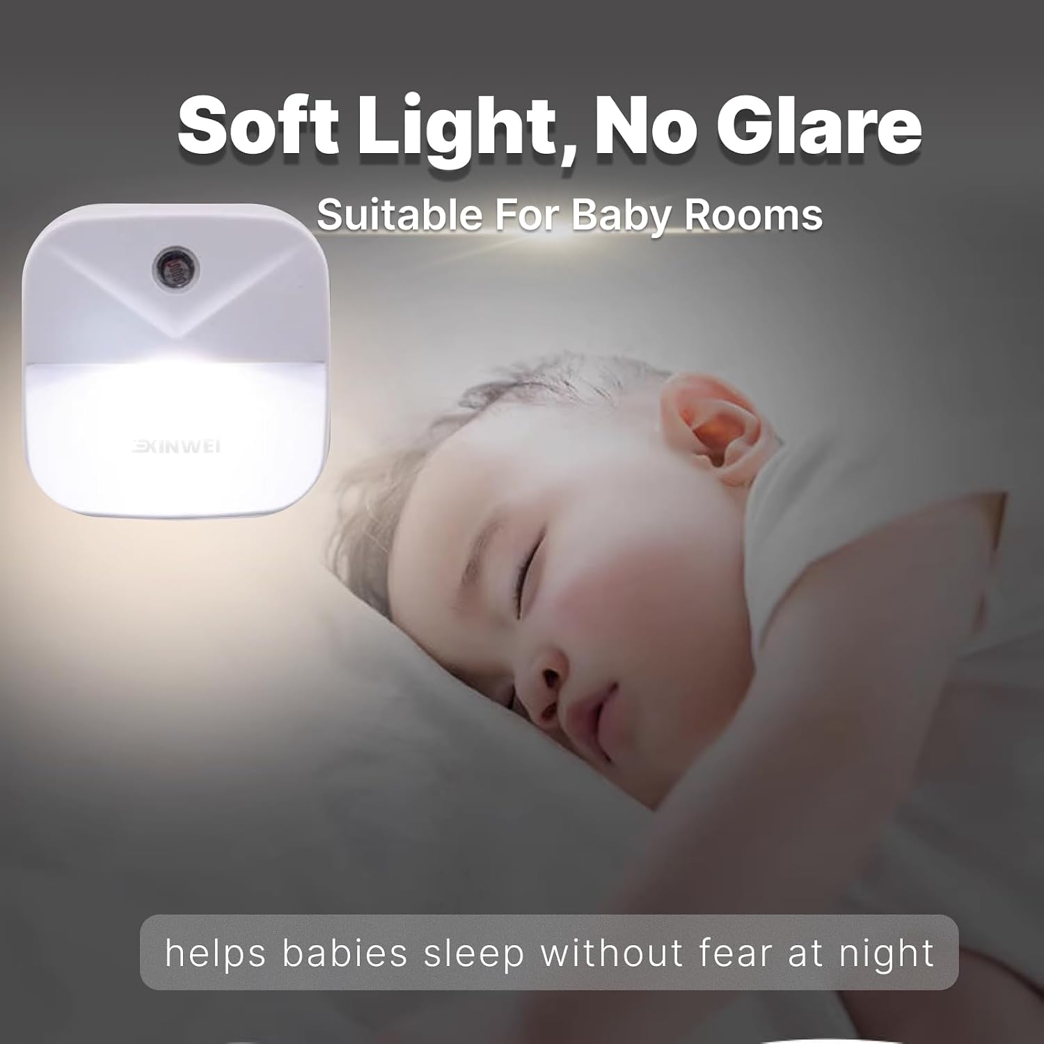 Night Lights Plug into Wall, Automatic LED Night Light with Dusk to Dawn Sensor, Modern V-Groove Design Square Night Lite for Hallway…